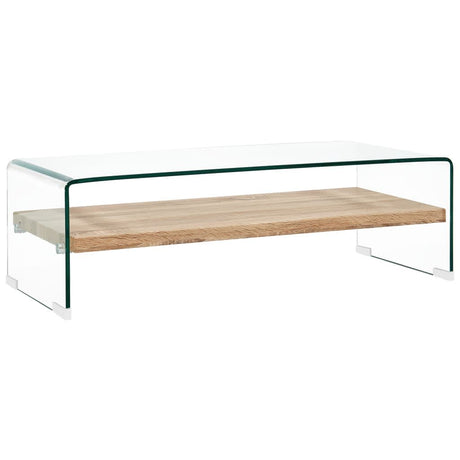 Vidaxl salontafel 98x45x31 cm gehard glas transparant