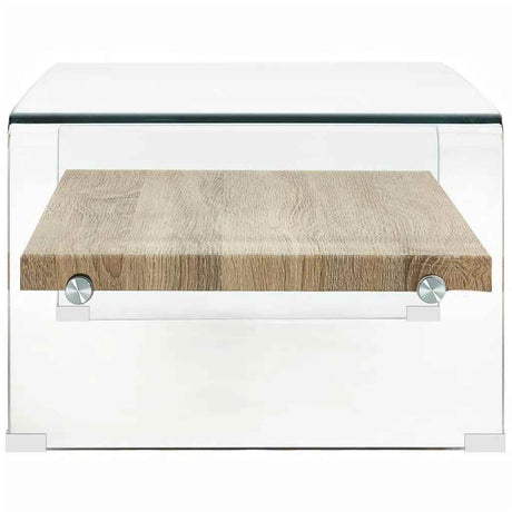 Vidaxl salontafel 98x45x31 cm gehard glas transparant