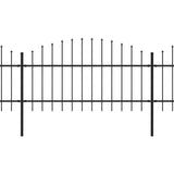 Vidaxl vrtna ograja s Spears Top (1-1,25) x5,1 m jeklena črna