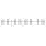 Vidaxl Garden Fence con Spears Top (1-1,25) x6,8 m in acciaio nero