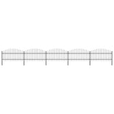 Vidaxl Garden Fence With Spears Top (1-1.25) x8.5 M stål svart