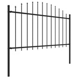 Vidaxl Garden Fence With Spears Top (1,25-1,5) x3,4 m stål svart