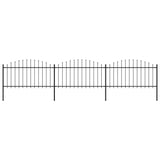 Vidaxl Garden Fence With Spears Top (1.25-1.5) x5.1 m de acero negro