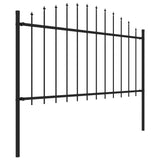 Vidaxl Garden Fence With Spears Top (1.25-1.5) x5.1 m de acero negro