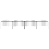 Vidaxl Garden Fence with Spears Top (1,25-1,5) x6,8 m en acier noir