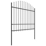 Vidaxl Garden Fence With Spears Top (1,5-1,75) x3,4 m stål svart