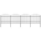 Vidaxl Garden Fence With Spears Top (1,5-1,75) x6,8 m stål svart