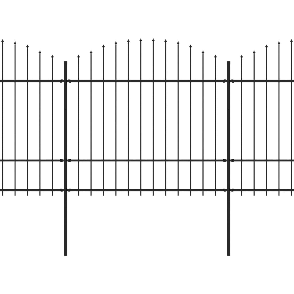 Vidaxl Gaart Fiedem mat Spuere Top (1,5-1.75) x6.8 m Stol schwaarz