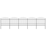 Vidaxl Garden Fence s vrcholem Spears (1,5-1,75) x8,5 m ocel černá