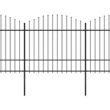 Vidaxl Garden Fence With Spears Top (1,5-1,75) x8,5 m stål svart