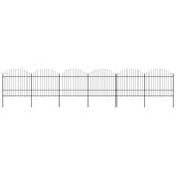 Vidaxl Garden Fence con Spears Top (1,5-1,75) x10.2 m in acciaio nero