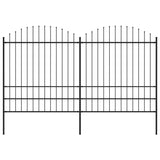 Vidaxl Garden Fence s vrcholem Spears (1,75-2) x3,4 m ocel černá