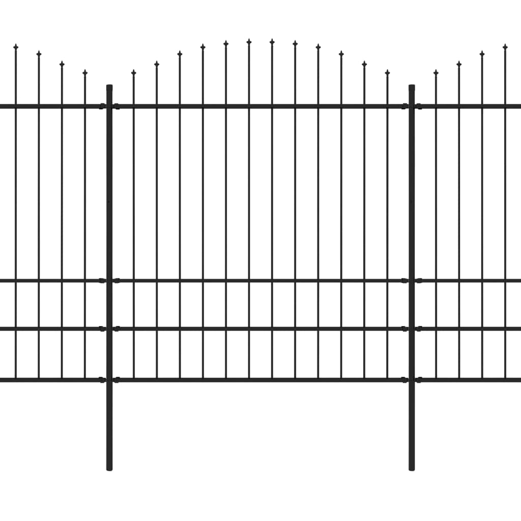 Ogrodzenie ogrodowe vidaxl z topem włóczni (1,75-2) x3,4 m stalowa czarna