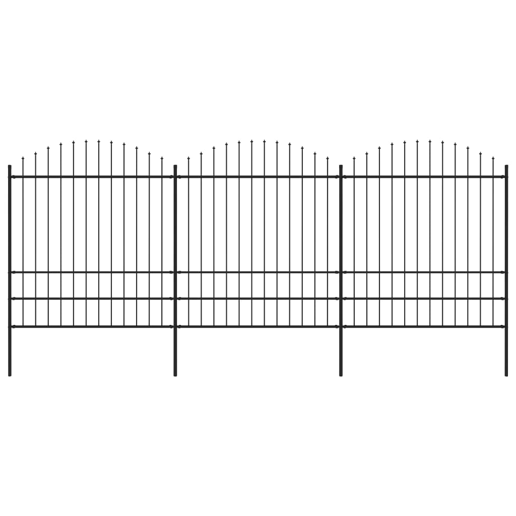 Vidaxl Gaart Fiedem mat Speer Top (1,75-2) X5.1 m Stol schwaarz