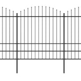 Vidaxl Garden Fence con Spears Top (1,75-2) x8,5 m in acciaio nero