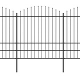 VidaXL Tuinhek met speren bovenkant (1,75-2)x11,9 m staal zwart