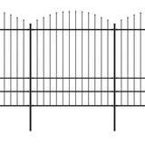 Vidaxl Garden Fence With Spears Top (1,75-2) x13,6 m stål svart