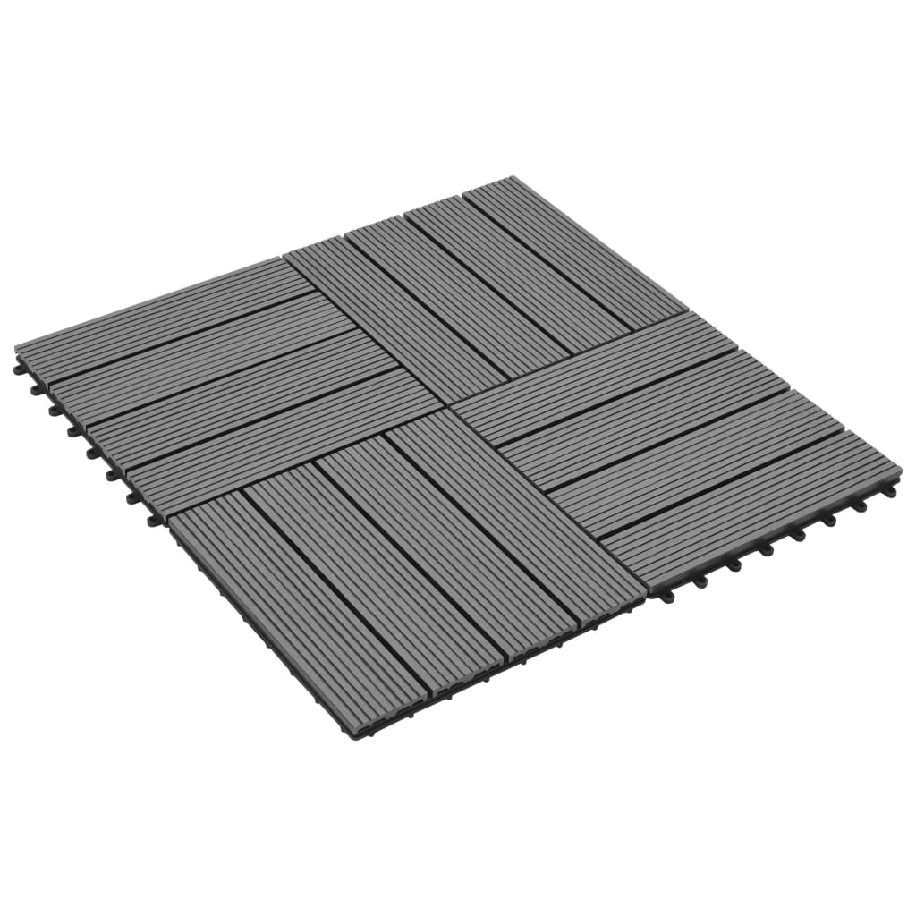 Vidaxl 22 st terrasse carreaux 30x30 cm 2 m² hkc gris