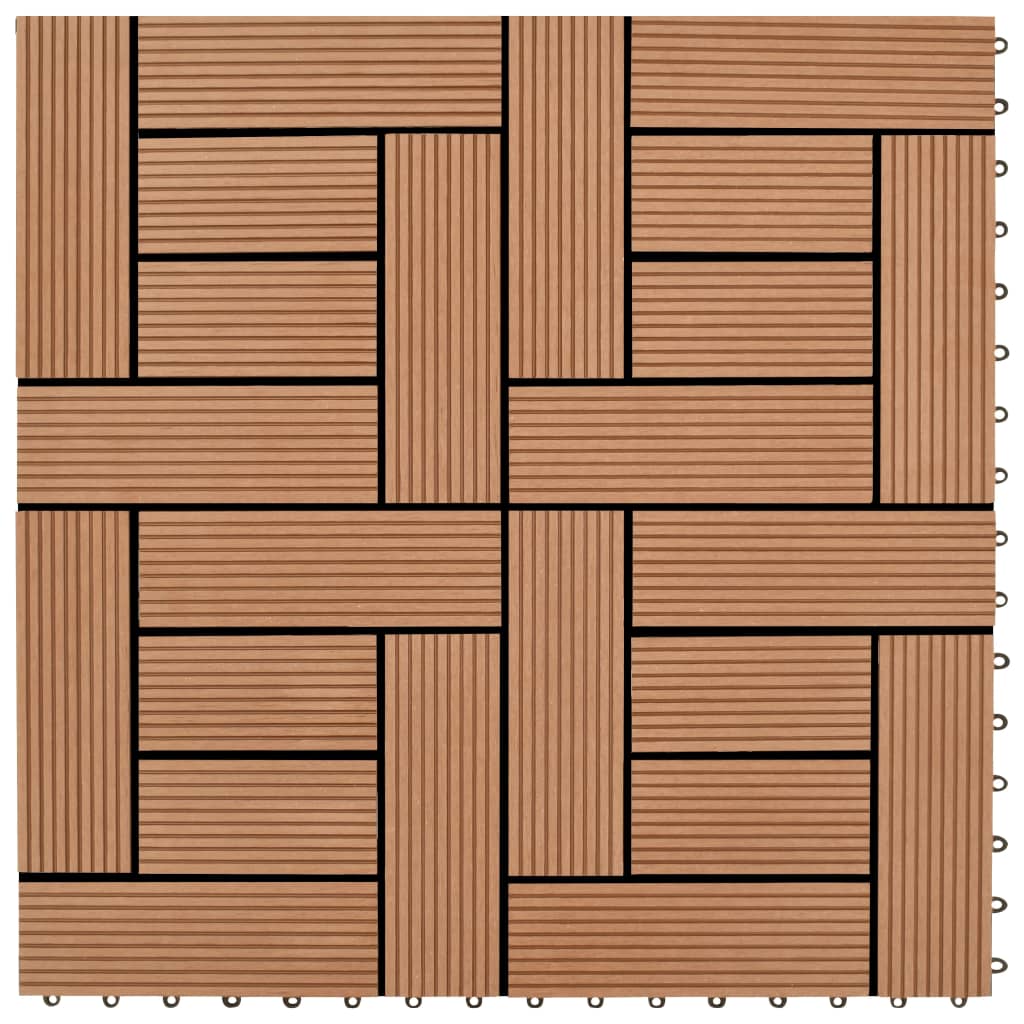 Vidaxl 22 ST TERACE PLOŠČE 30x30 cm 2 m² HKC rjava