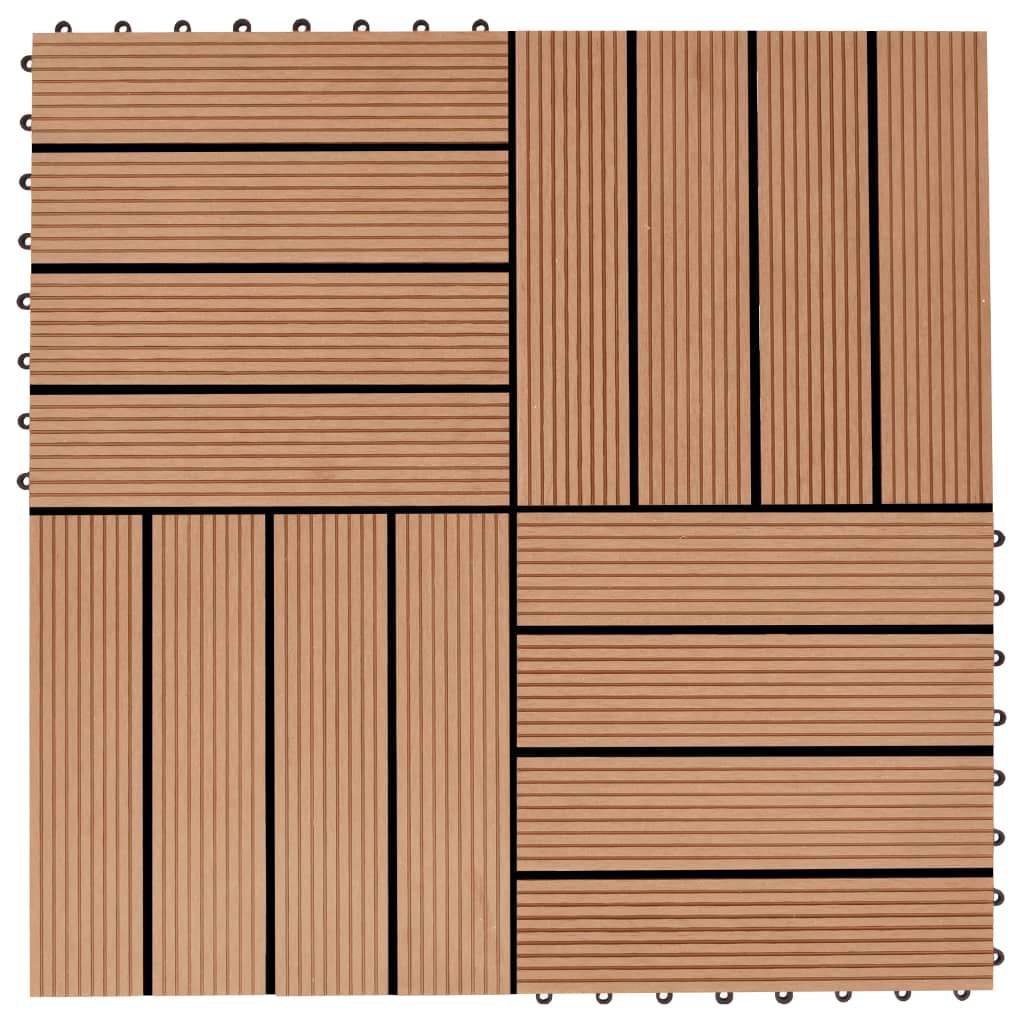 Vidaxl 22 St Terrace Fliser 30x30 cm 2 m² HKC -teakfarve