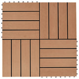 Vidaxl 22 st Terrass Tiles 30x30 cm 2 m² HKC Teak Faarf