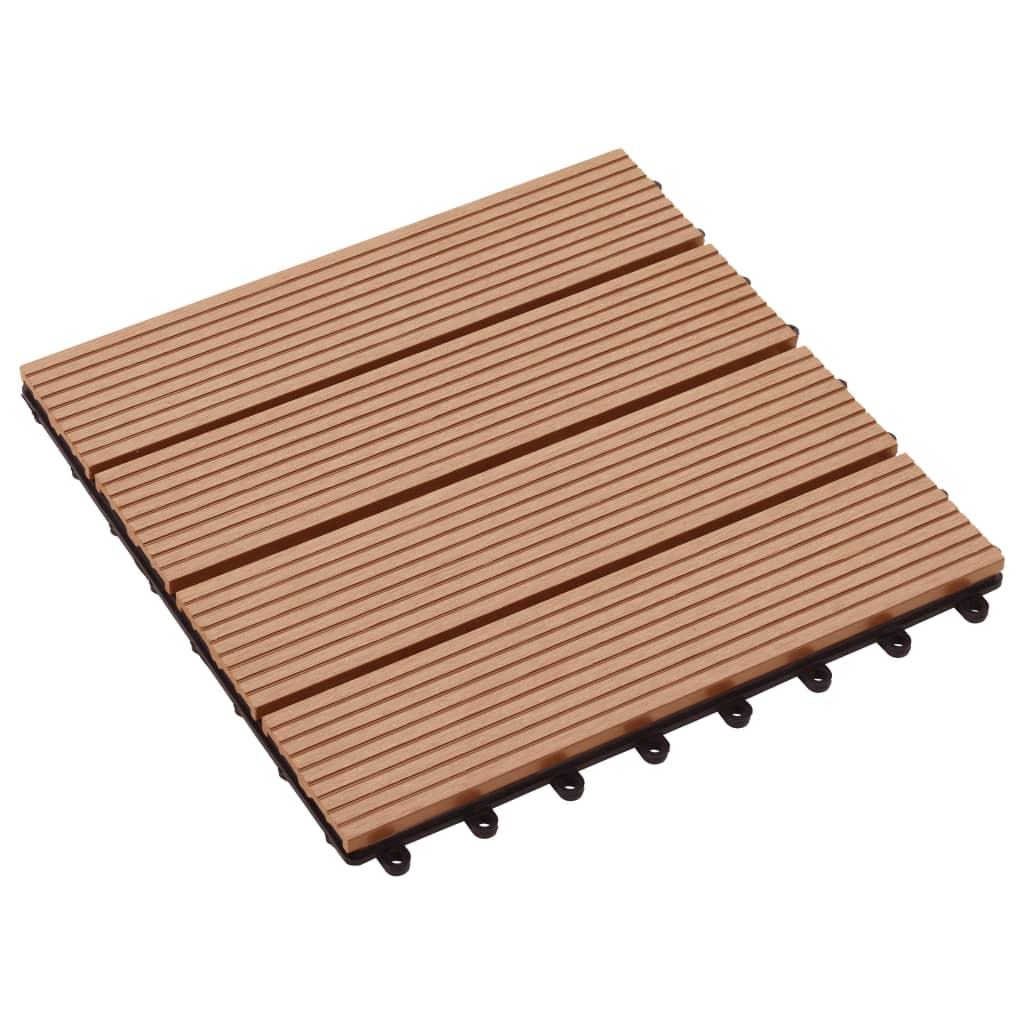 Vidaxl 22 St Terrace Fliser 30x30 cm 2 m² HKC -teakfarve