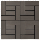 Vidaxl 22 St Terrace Tiles 30x30 cm 2 m² HKC Brown oscuro