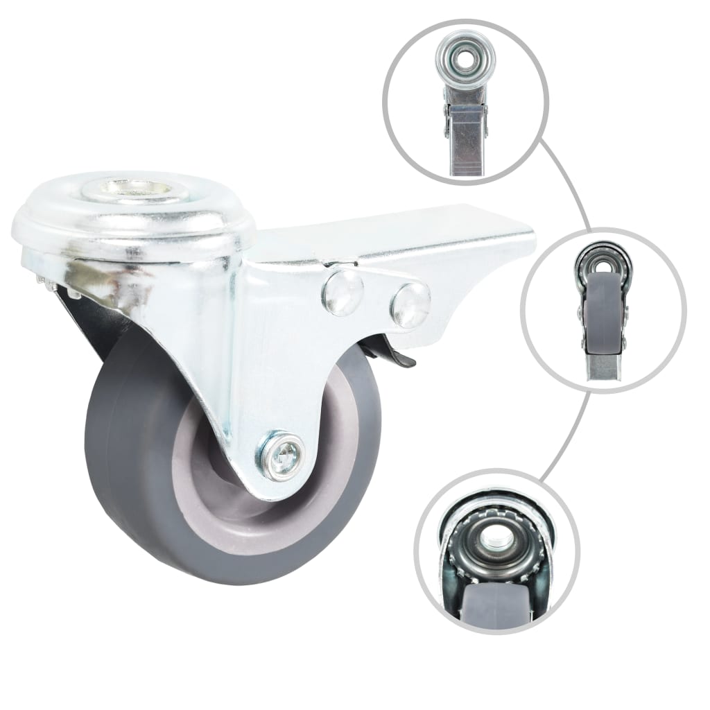 Vidaxl 12 st swivel wheels with bolt holes 50 mm