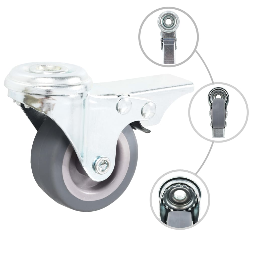 Vidaxl 24 ST swivel wheels with bolt holes 50 mm