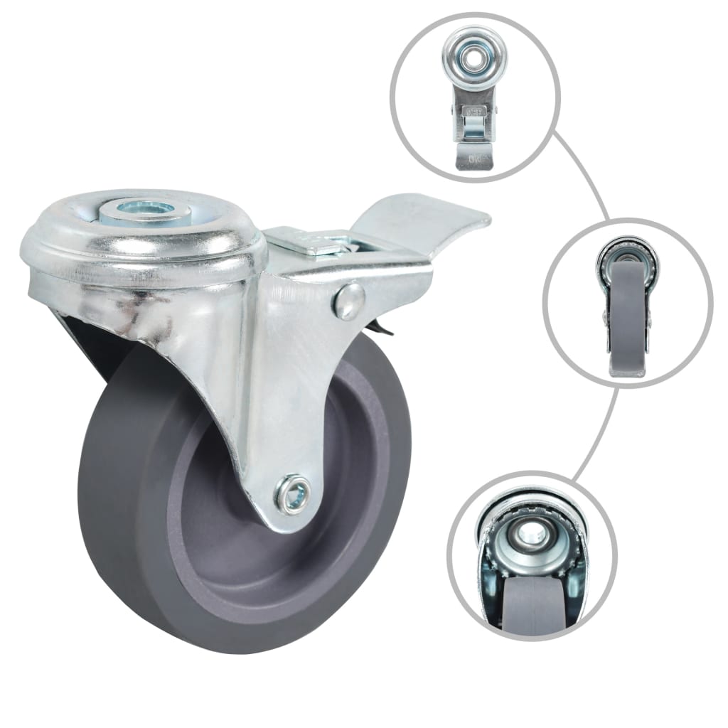 Vidaxl 12 St Swivel Wheels med bolthull 75 mm