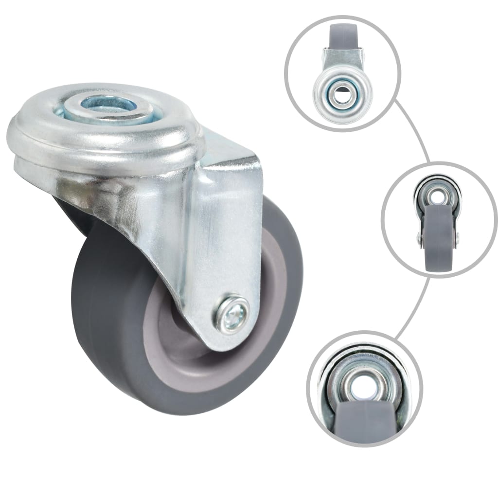 Vidaxl 16 St Swivel Wheels med bolthull 50 mm