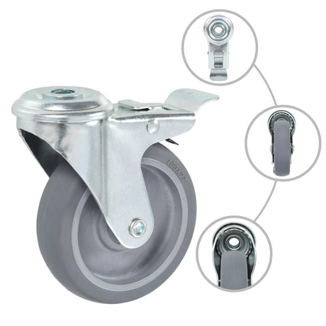 VidaXL 8 Stück Lenkrollen mit Bolzenlöchern 100 mm