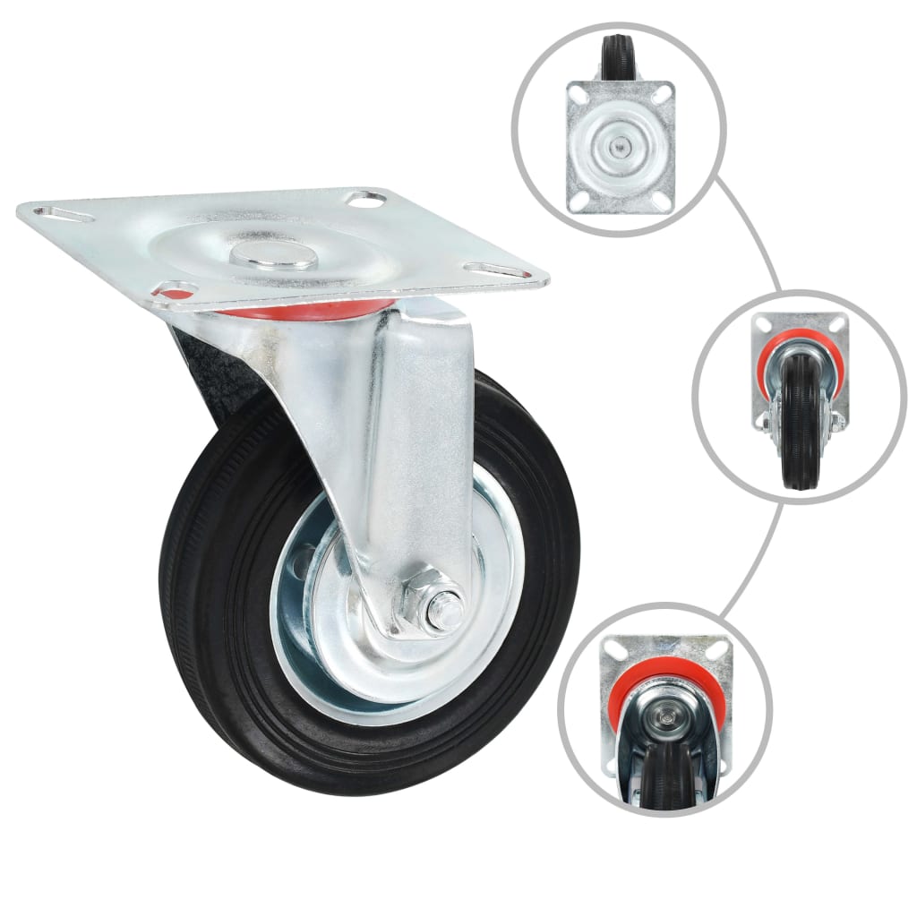 Vidaxl 8 st roues pivotantes 100 mm