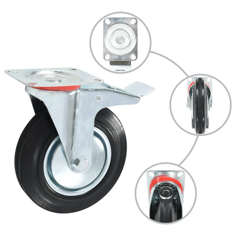 Vidaxl 8 St Wheels 200 mm