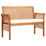 Vidaxl tuinbank 2-zits met kussen 120 cm massief acaciahout