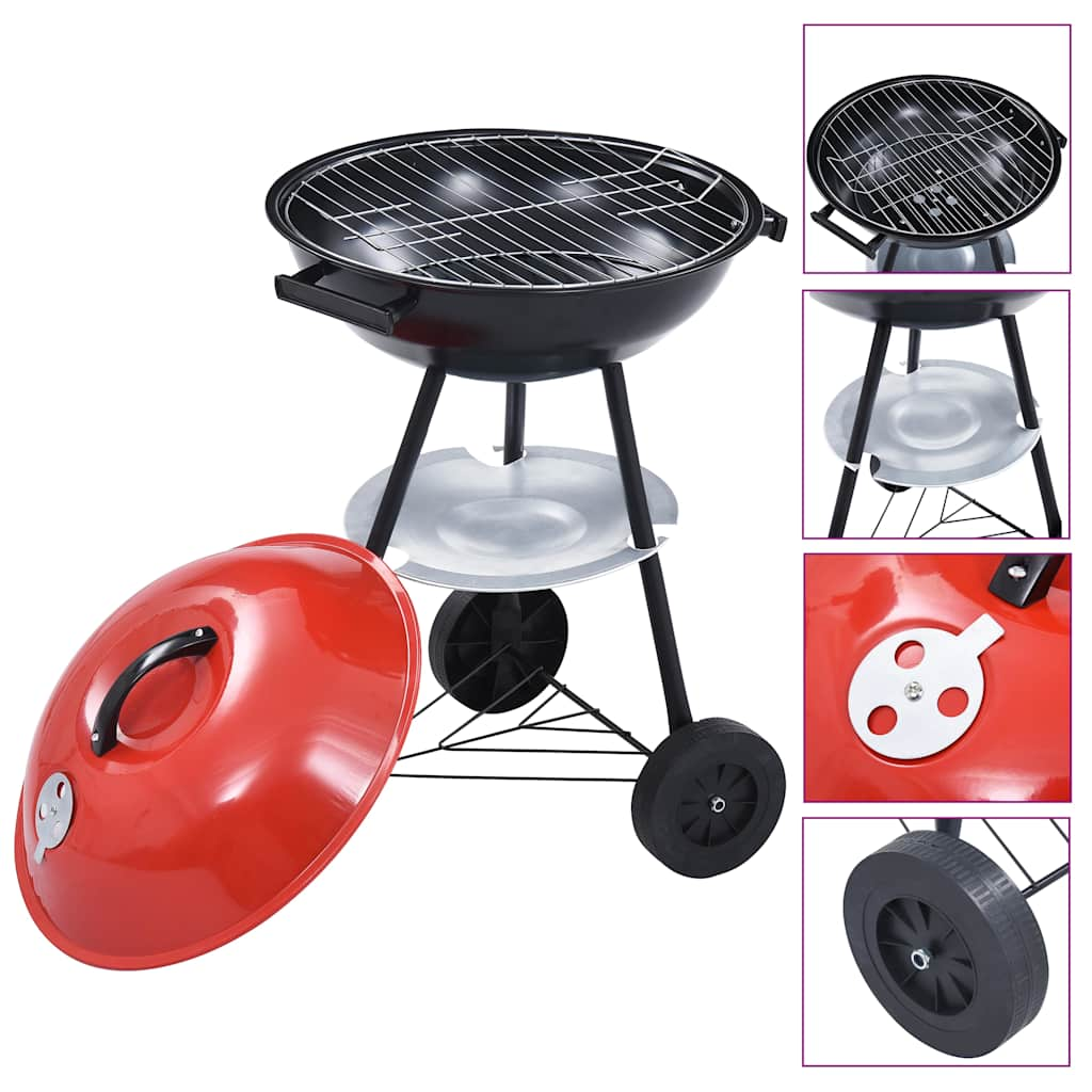 Vidaxl Bullet Barbecue oglje s kolesi xxl 44 cm