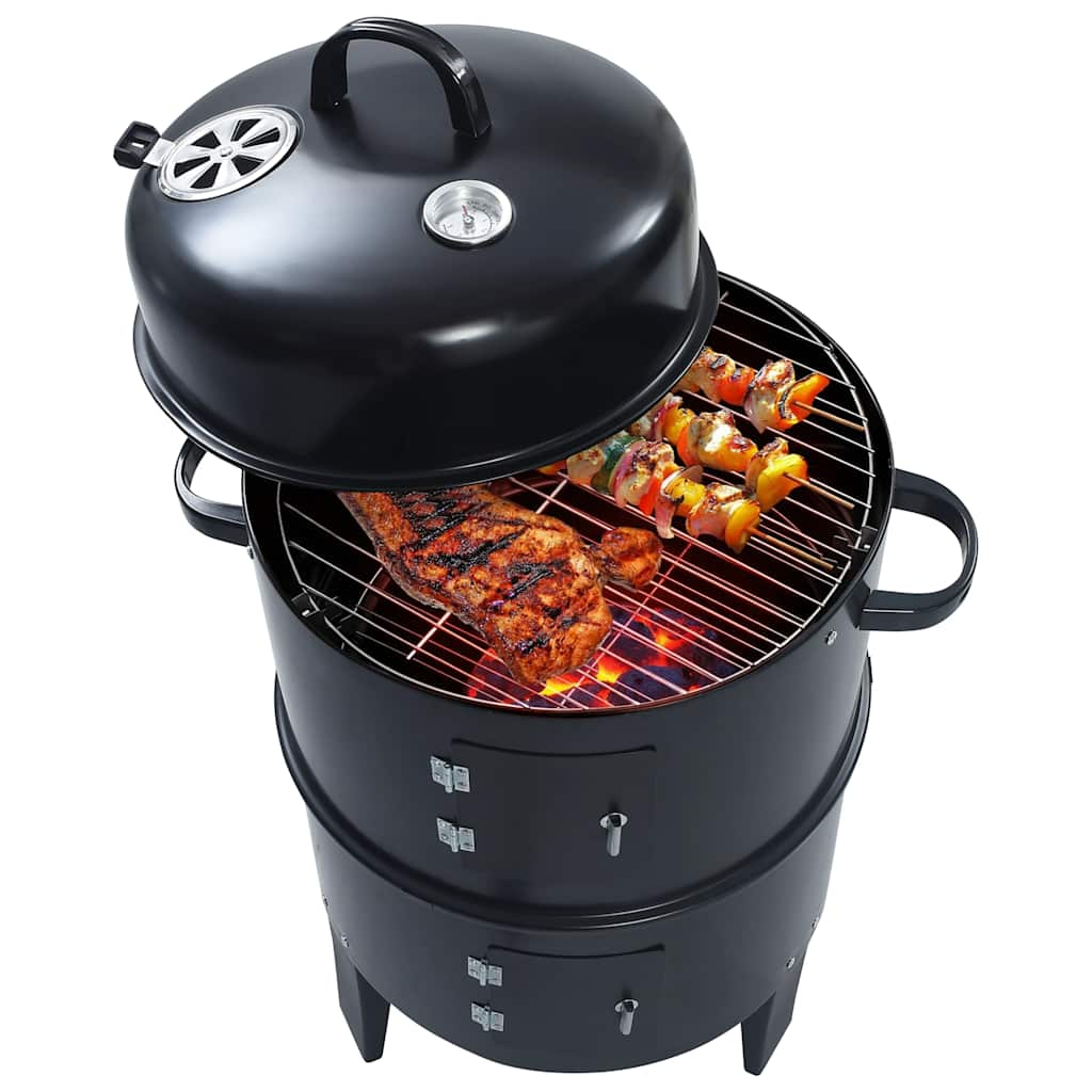 VIDAXL SMOKER CHARCOAL BARBECUE-GRILL 3-IN-1 40x80 cm