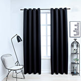 Vidaxl Curtain Blackout med metallringer 2. ST 140x175 cm svart