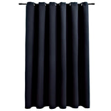 Vidaxl Vorhang Blackout mit Metallringen 290x245 cm Schwarz