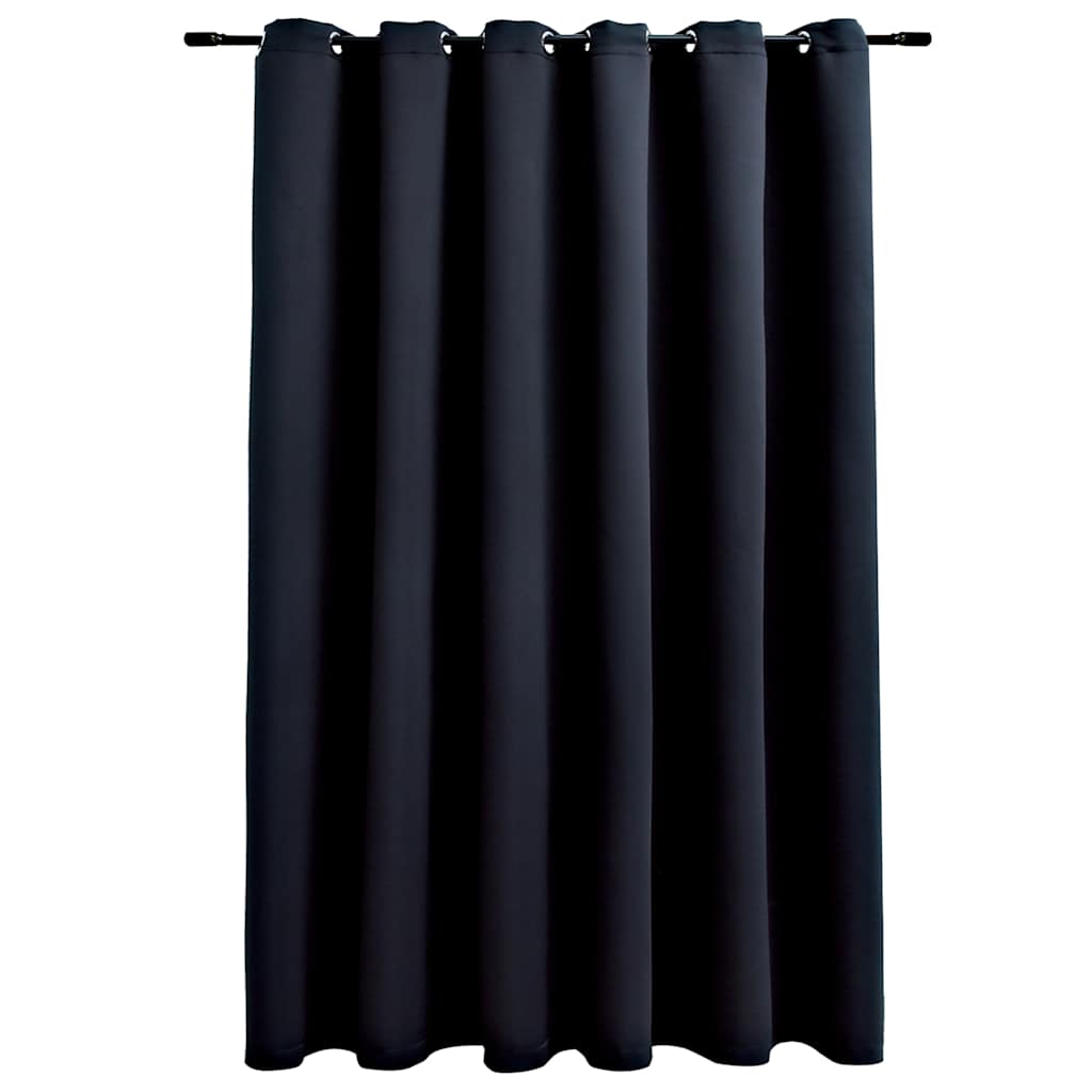 Vidaxl gardin blackout med metallringar 290x245 cm svart