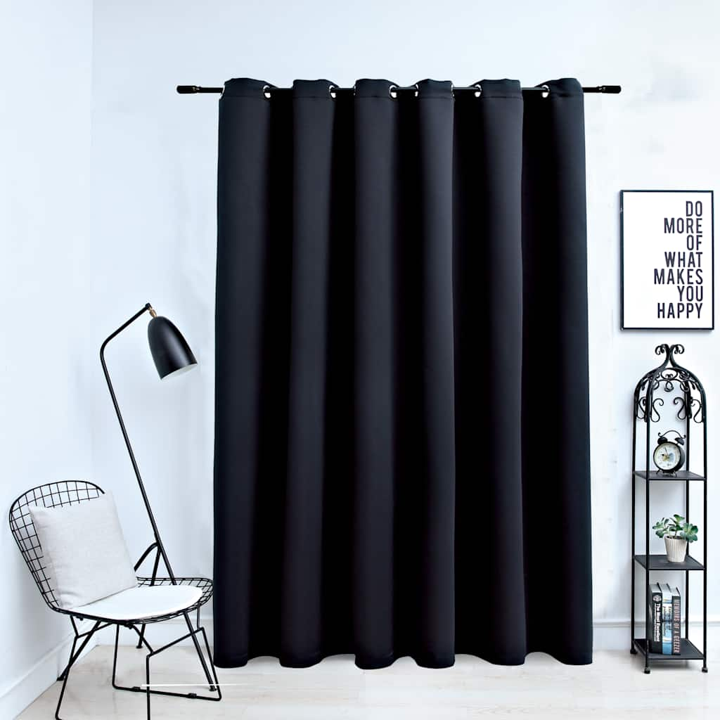 Vidaxl Curtain Blackout med metalringe 290x245 cm sort