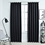 Vidaxl -gardiner Blackout med krokar 2 st 140x245 cm svart