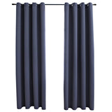 Cortinas Vidaxl Blackout con anillos 2 ST 140x175 cm antracita