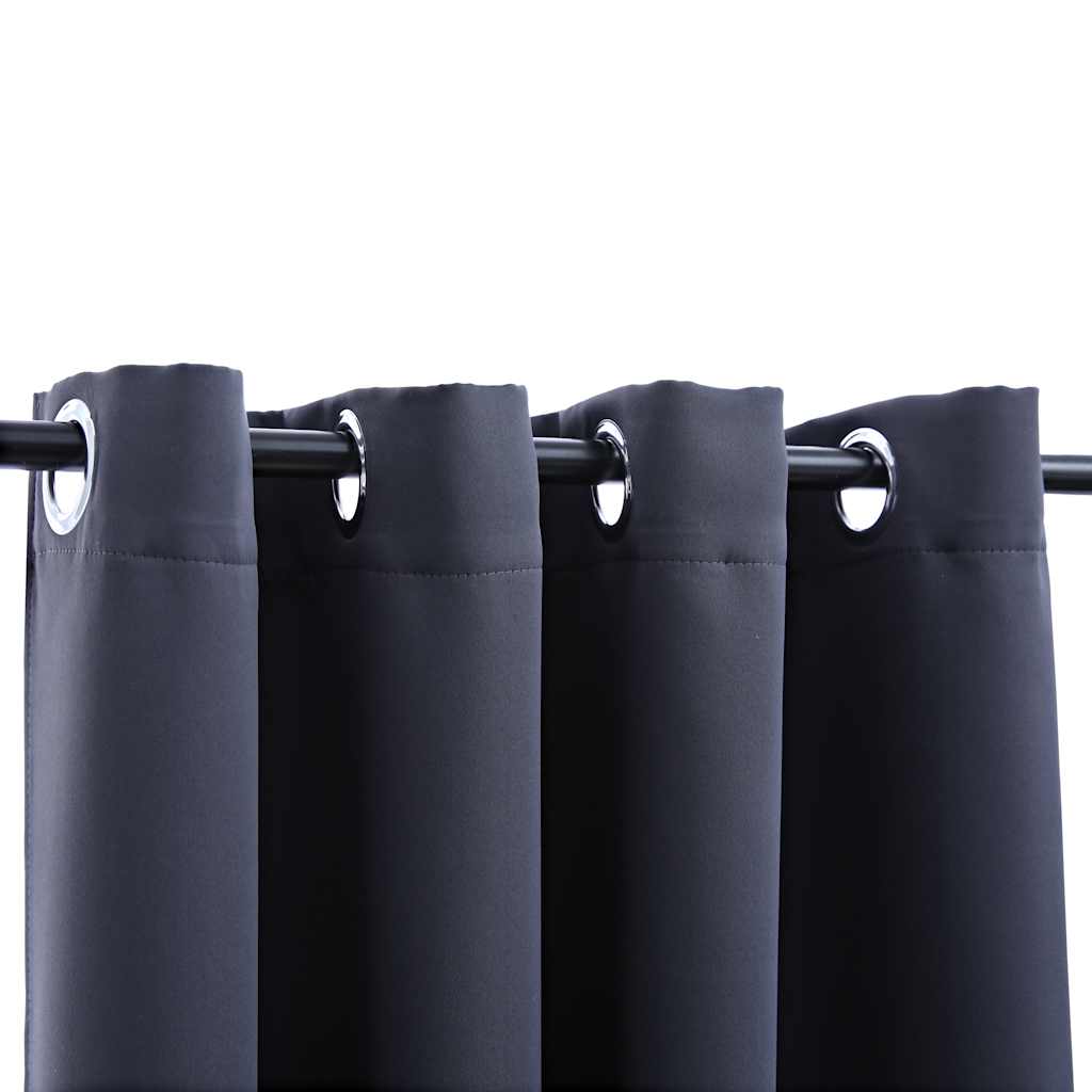 Vidaxl curtains blackout with rings 2 st 140x175 cm anthracite