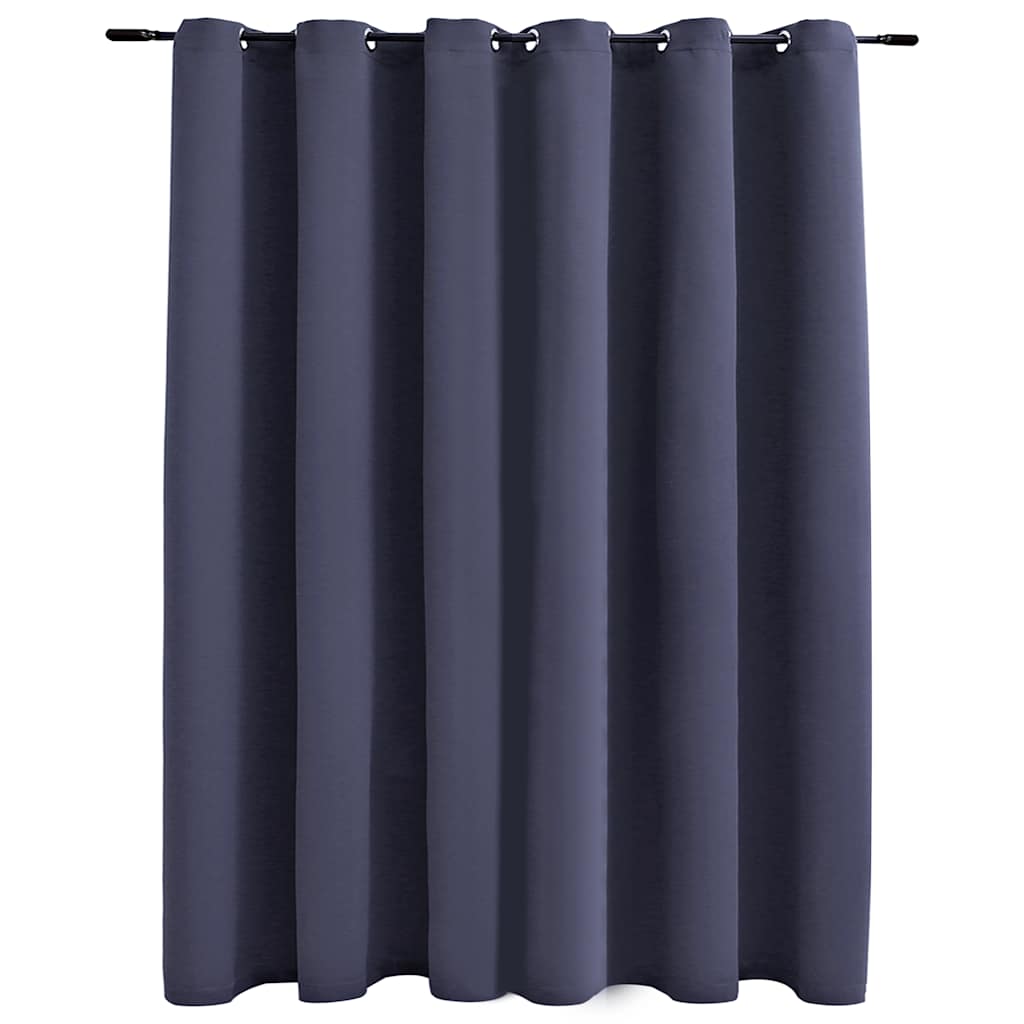 BIDAXL -gardin Damning med metallringar 290x245 cm Anthracite