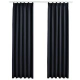 Cortinas Vidaxl Blackout con ganchos 2 PCS 140x175 cm antracita