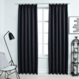 Vidaxl -gardiner Blackout med krokar 2 st 140x175 cm Anthracite