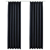 Vidaxl -Vorhänge verdunkeln sich mit Haken 2 ST 140 x 225 cm Anthrazit