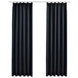 Vidaxl gardiner Blackout med kroge 2 St 140x245 cm Anthracite