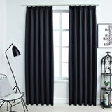 Vidaxl gardiner Blackout med kroge 2 St 140x245 cm Anthracite